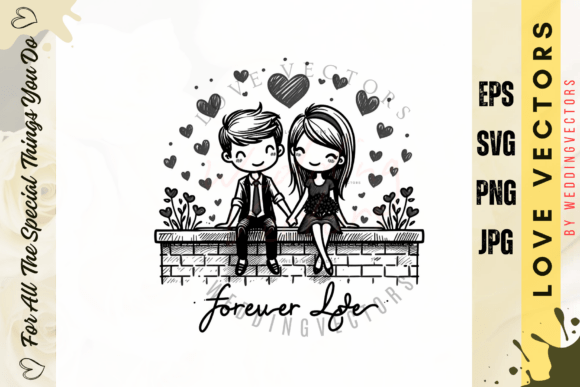 C710: Wedding Couple and Love Vectors for Designers