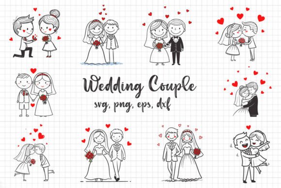 Creative Uses for Wedding Couple SVG Cute Bride Groom Love