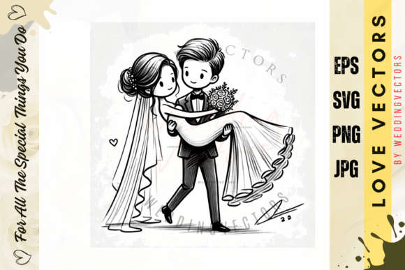 Elevate Your Designs with Wedding Couple and Love Vectors - C4617