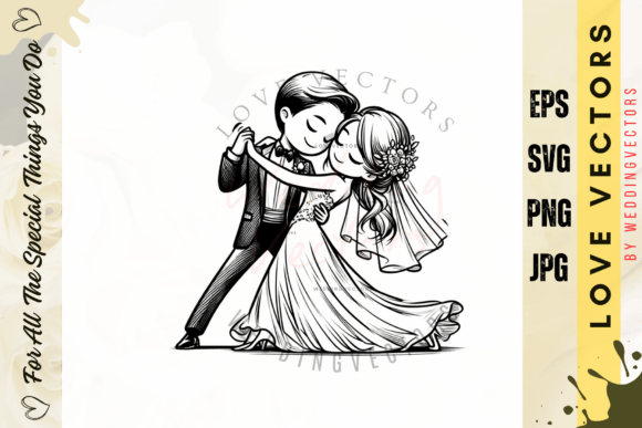 Elevate Your Designs with Wedding Couple and Love Vectors - C3133