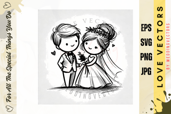 Elevate Your Designs with Wedding Couple and Love Vectors - C234