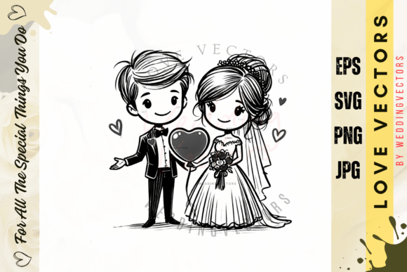 Enchanting Wedding Couple & Love Vectors
