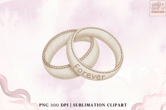 Forever Embroidered Wedding Rings PNG: Design Applications