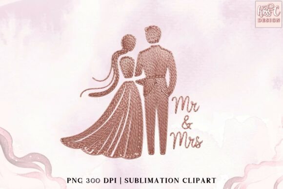Mr and Mrs Yarn Couple Wedding PNG: Craft Your Love Story