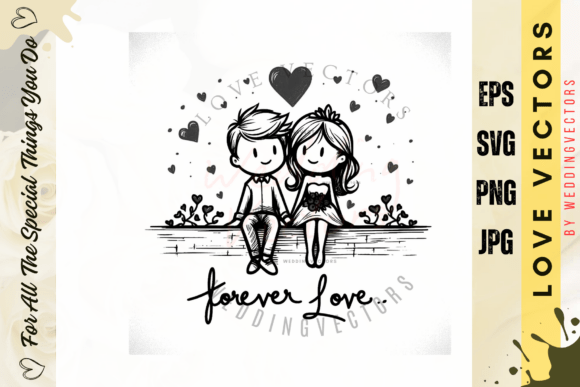 Timeless Elegance: Using Wedding Couple and Love Vectors - C2489