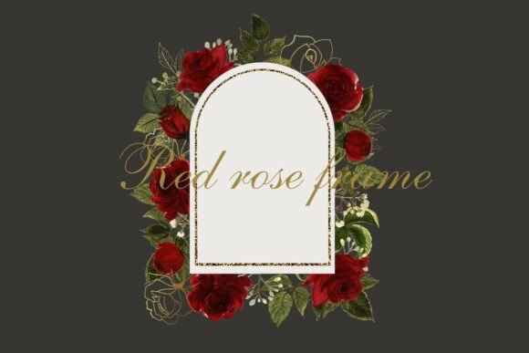 Timeless Romance: The Red Rose Flower Border for Wedding PNG