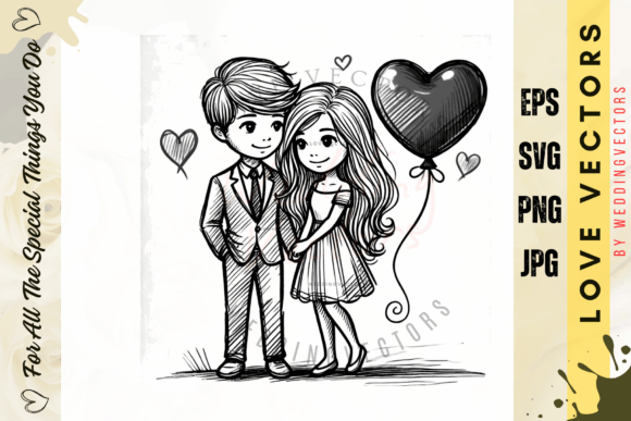 Wedding Couple and Love Vectors - C2686: Crafting Timeless Romance