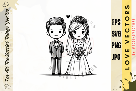 Wedding Couple and Love Vectors - C2713: A Dreamy Design Asset