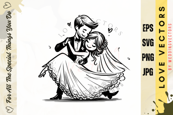 Wedding Couple and Love Vectors - C3093: Crafting Visual Love Stories