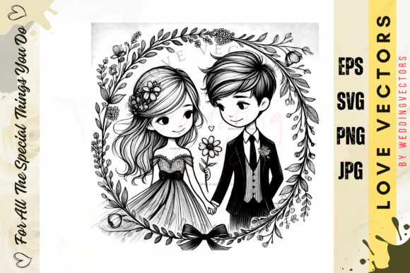 Wedding Couple and Love Vectors - C3787: Elevate Your Designs