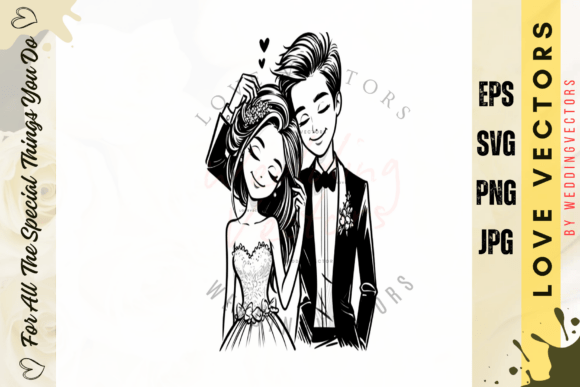 Wedding Couple and Love Vectors - C4577: Capturing Romance in Art