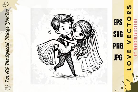 Wedding Couple and Love Vectors - C4648: Infusing Romance into Design