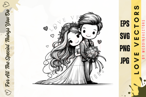 Wedding Couple and Love Vectors - C4908: A Designer's Guide to Romantic Minimalism