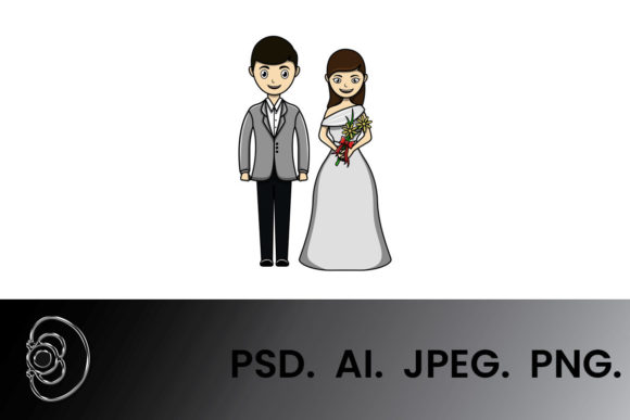 Wedding Couple Cartoon Vector: A Playful Asset for Modern Brands
